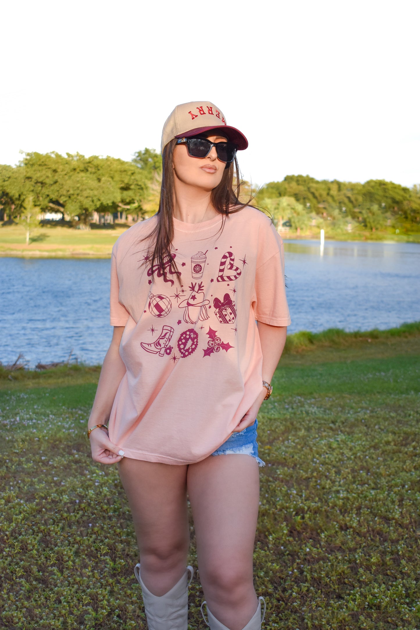 Holiday Disco Cowgirl Tee- Christmas Western Graphic T-Shirt