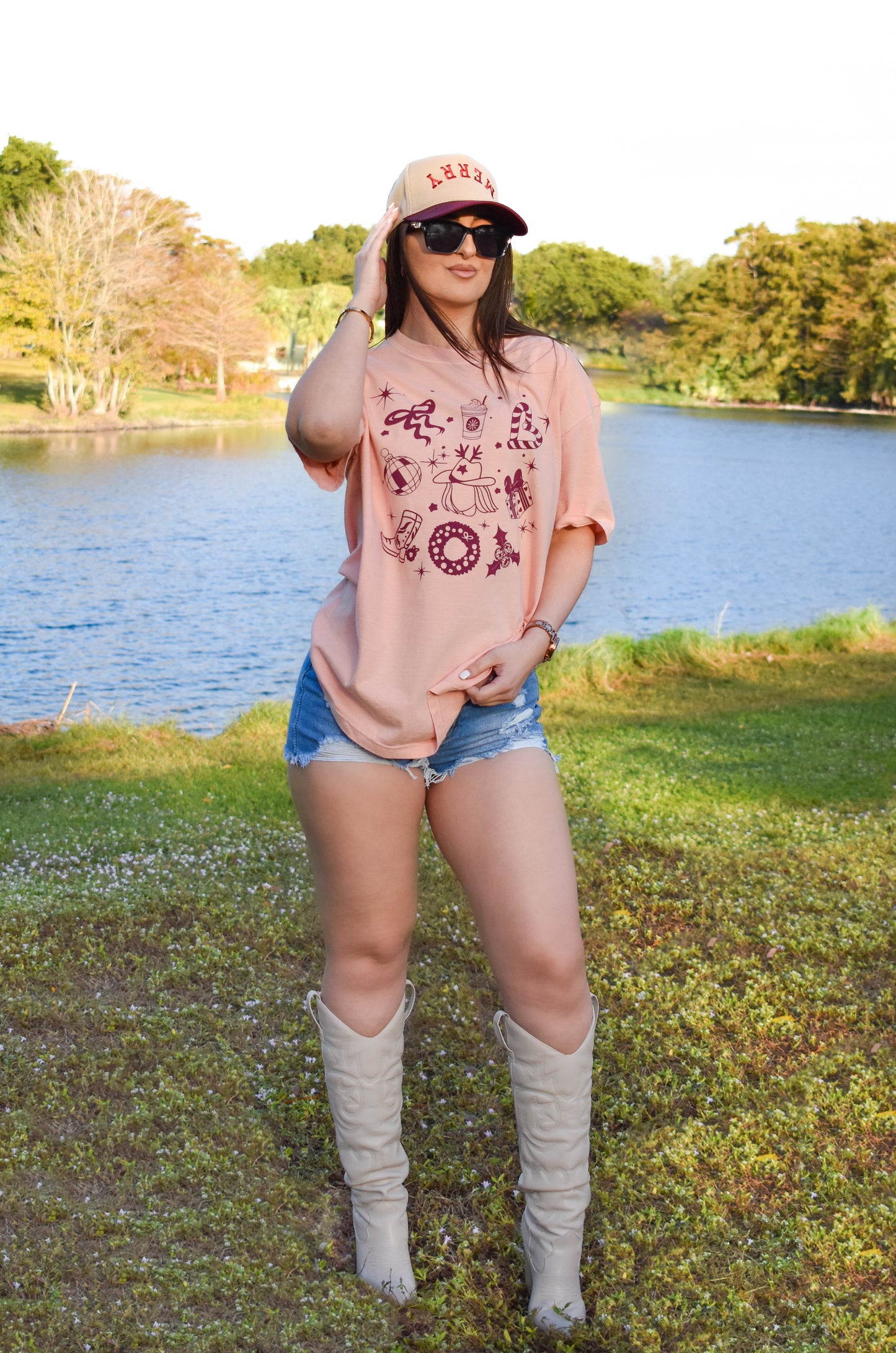 Holiday Disco Cowgirl Tee- Christmas Western Graphic T-Shirt