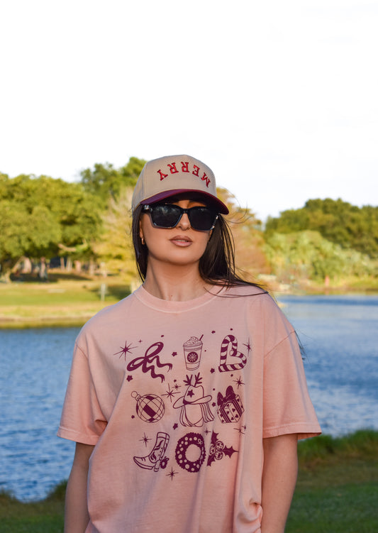 Holiday Disco Cowgirl Tee- Christmas Western Graphic T-Shirt